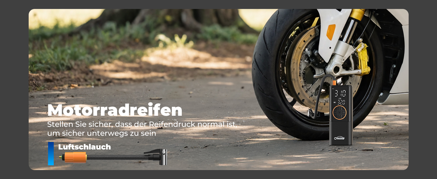 Електричний компресор Oasser з акумулятором 6000mAh, 150 PSI, з двома дисплеями, для авто, мото, велосипеда, м'ячів, подорожей та кемпінгу