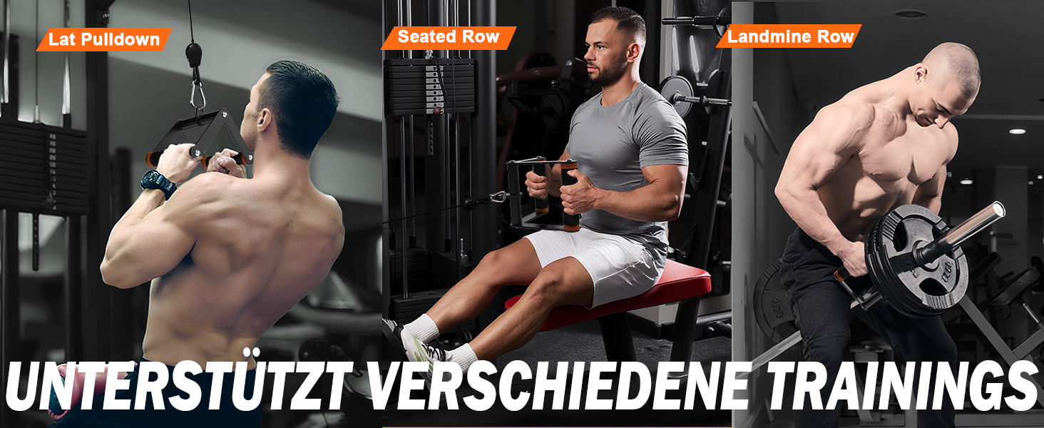 Ручка для тяги V-подібна Fitarc Double D для блочного тренажера, прогулька з протиковзаючим покриттям для залу та дому, помаранчева