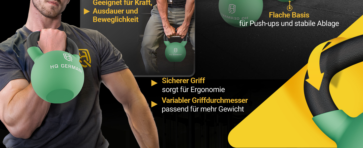 Гантель з неопрену HQ Germany® | Повний чавун | 2-32 кг | Стартові набори | Допуск по вазі ±2,0% (22 кг)