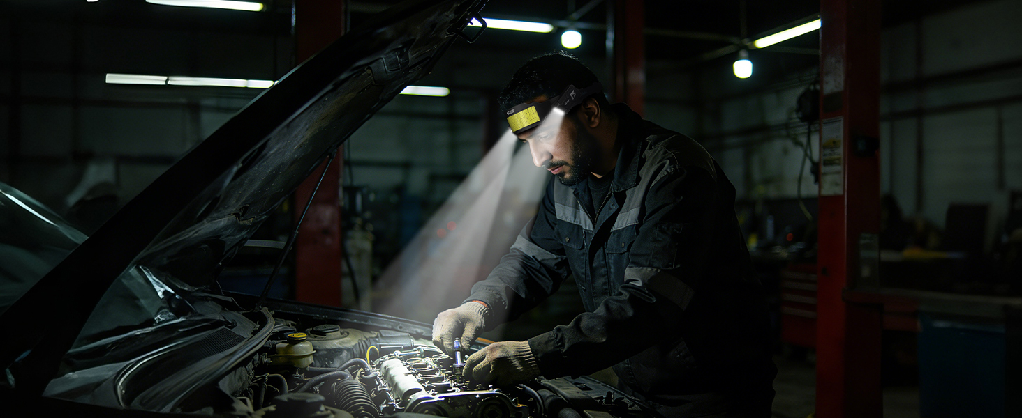 Налобний ліхтар Smiling Shark TS-6 LED, акумуляторний, 2400mAh, з регульованим світлом, 6 світлових режимів, сенсор руху, для кемпінгу, бігу, туризму