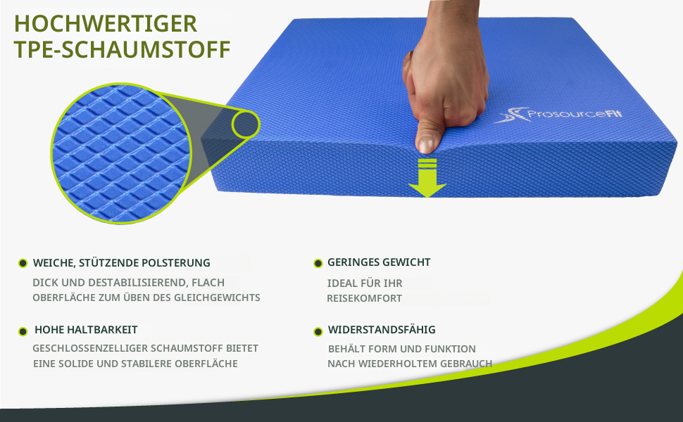 Килимок для балансу ProsourceFit з наколінниками, XL (15' x 19') - для фітнесу, йоги, фізіотерапії, синій