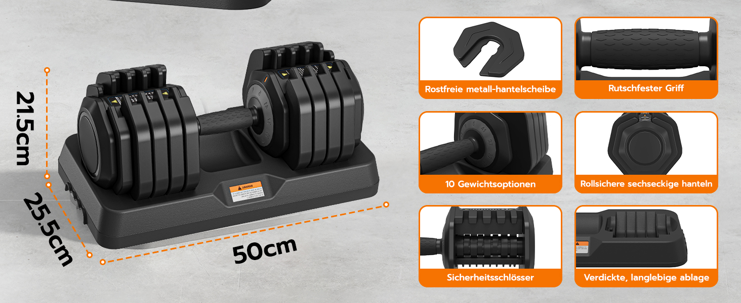 Набір гантелей Dripex: 11 кг, 24.5 кг, 41 кг. Регульовані диски, антиковзні ручки, підставка. Для фітнесу, окремо або пара. 41 кг x2 (10 рівнів налаштування)