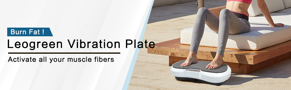 Віброплатформа Leogreen для фітнесу, біла/чорна, 69x39x13 см - тренажер для схуднення та масажу