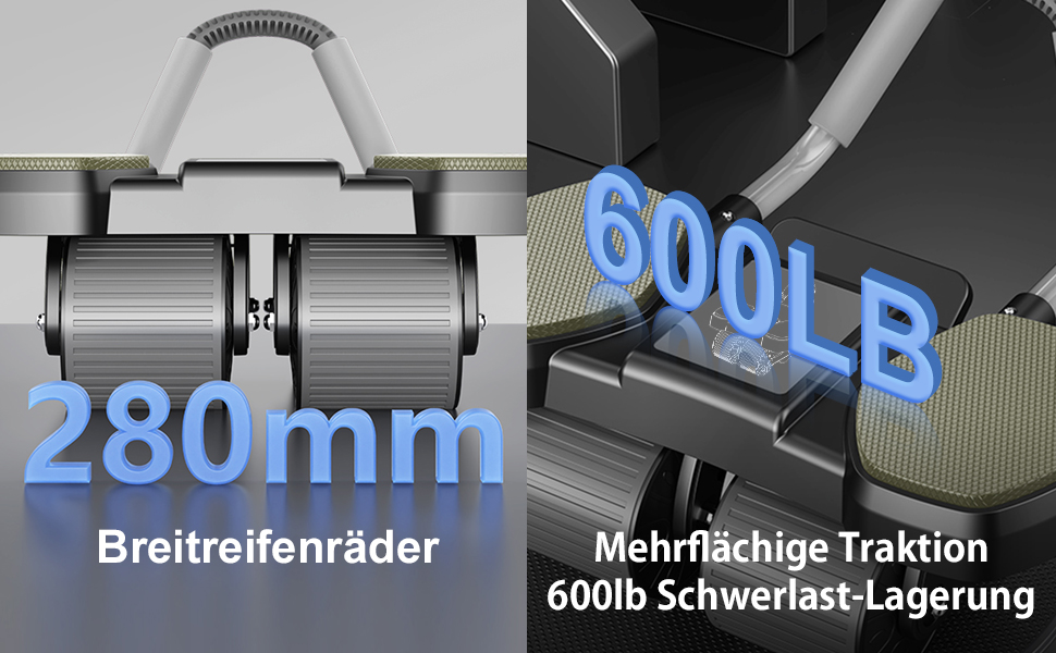 Ролер для пресу, тренажер для дому, покращене 4-колісне шасі, стабільний тренажер для зміцнення м'язів пресу та корпусу, довговічний та легкий, ідеальний для чоловіків та жінок, чорно-синій