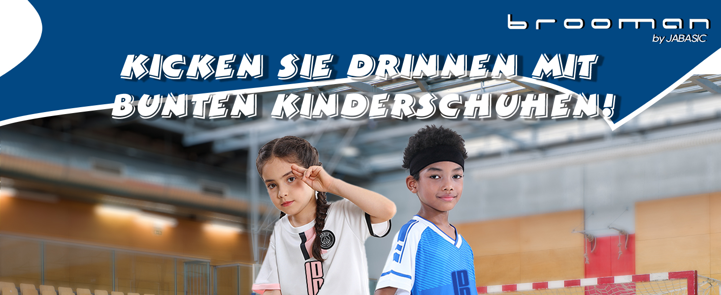 Дитячі футзальні кросівки JABASIC для залу (28 EU, білий/темно-синій)