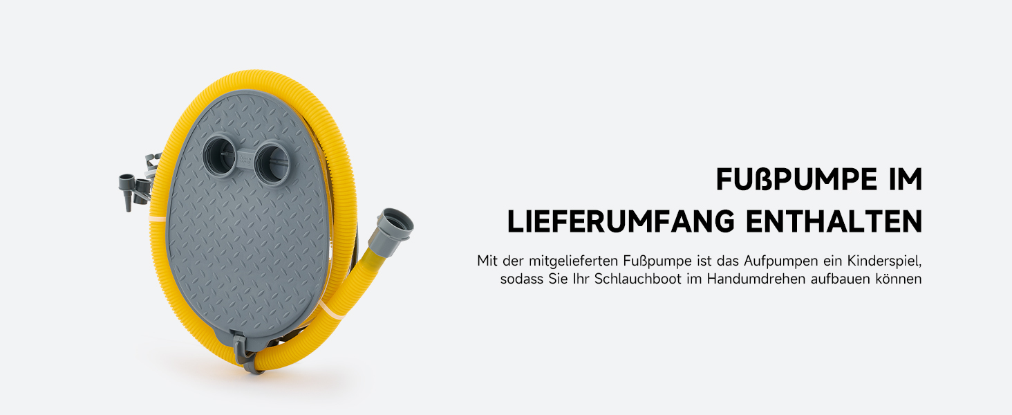 Надувне човен Dartmoor для 2 дорослих: сірий човен з алюмінієвим дном, веслами та насосом (230x130x33 см)