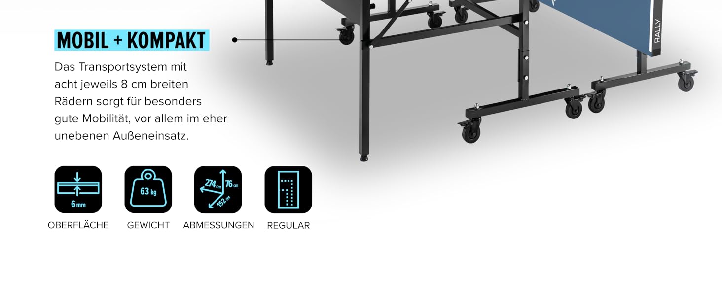 Стол для пінг-понгу JOOLA Rally Outdoor - професійний, розкладний, для вулиці, з сіткою