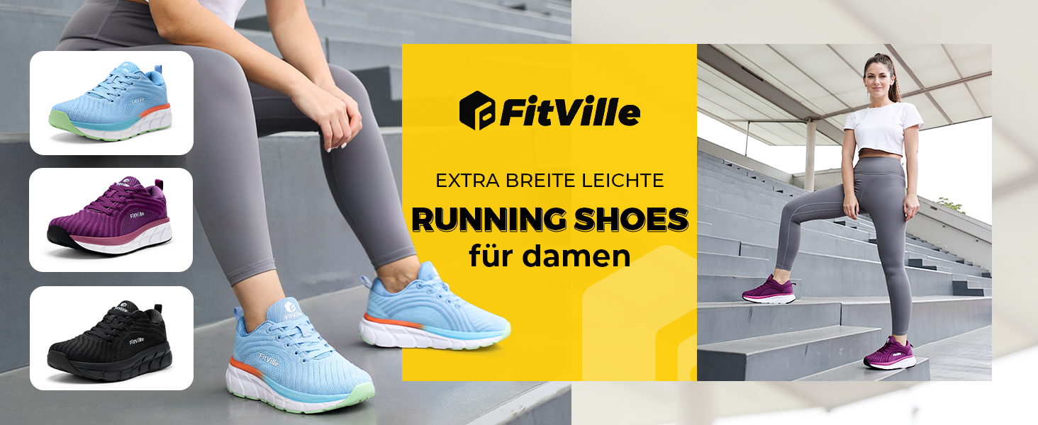 Кросівки жіночі FitVille для бігу та ходьби дихаючі, сині, 38 EU (широкі)