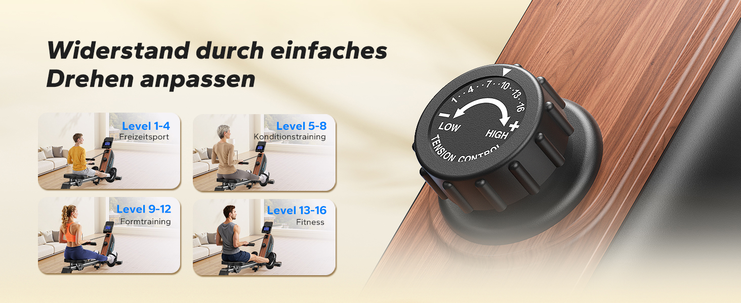 Гребний тренажер MERACH R15B2 для дому, складаний, з магнітним гальмом, тихий, з додатком, подовжені рейки, ручне регулювання