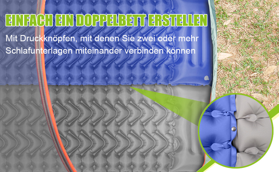 Каремат туристичний самонадувний Cunbayi з інтегрованими подушками та насосом. Підходить для кемпінгу, походів, пляжу та подорожей. Синій колір.