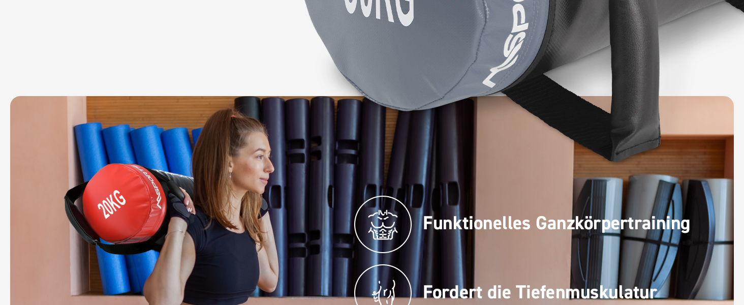 MSPORTS Power Bag Premium 5-30 кг: Фітнес-мішок для функціональних тренувань, вага 5-30 кг