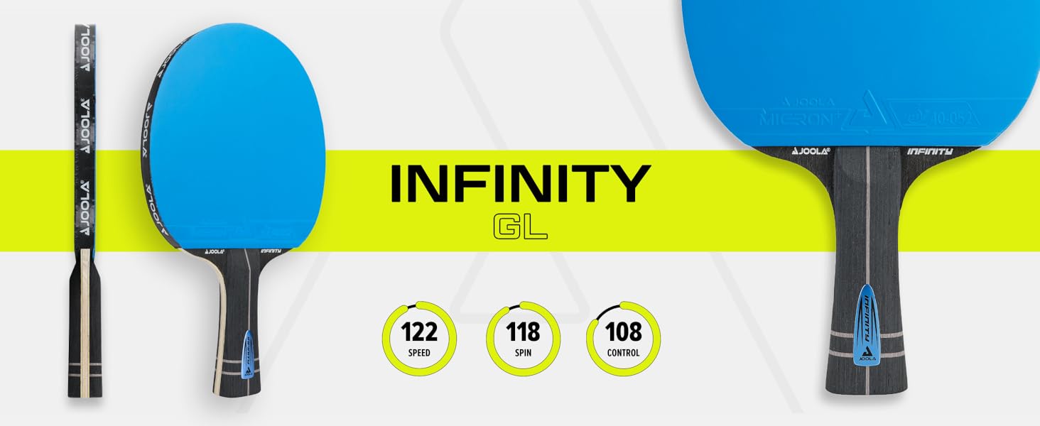 Стіл тенісний, ракетка JOOLA Infinity ITTF, професійна карбонова ракетка для досвідчених гравців, з High-Tech волокном, 7-шарове лезо з скловолокна