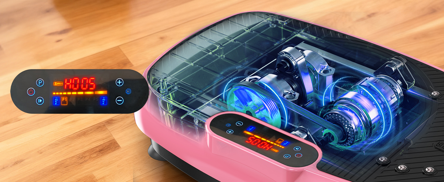 Віброплатформа для фітнесу з подвійними моторами, 160 кг, рожева. Для схуднення, тренування всього тіла та нарощування м'язів.