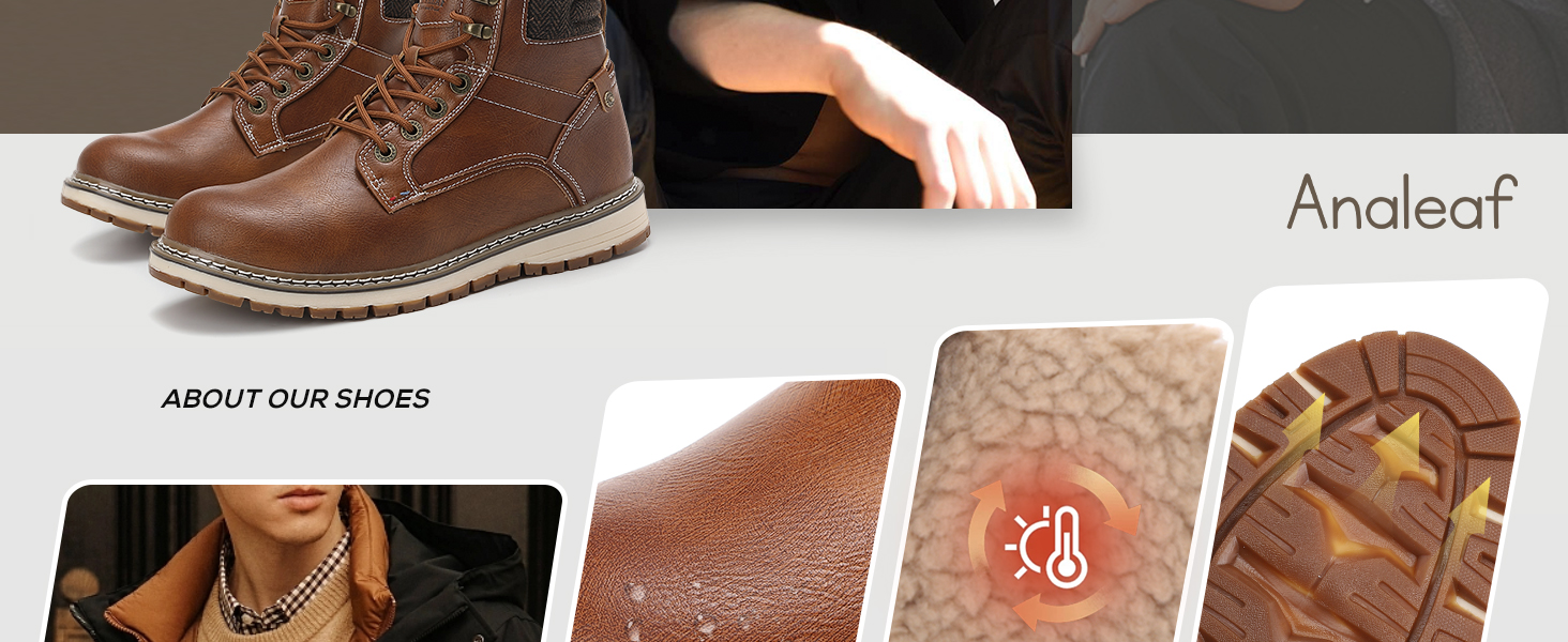 Чоловічі зимові черевики ANALEAF - теплі, непромокаючі, з антиковзаючою підошвою, для прогулянок та походів, зелені, 43 EU