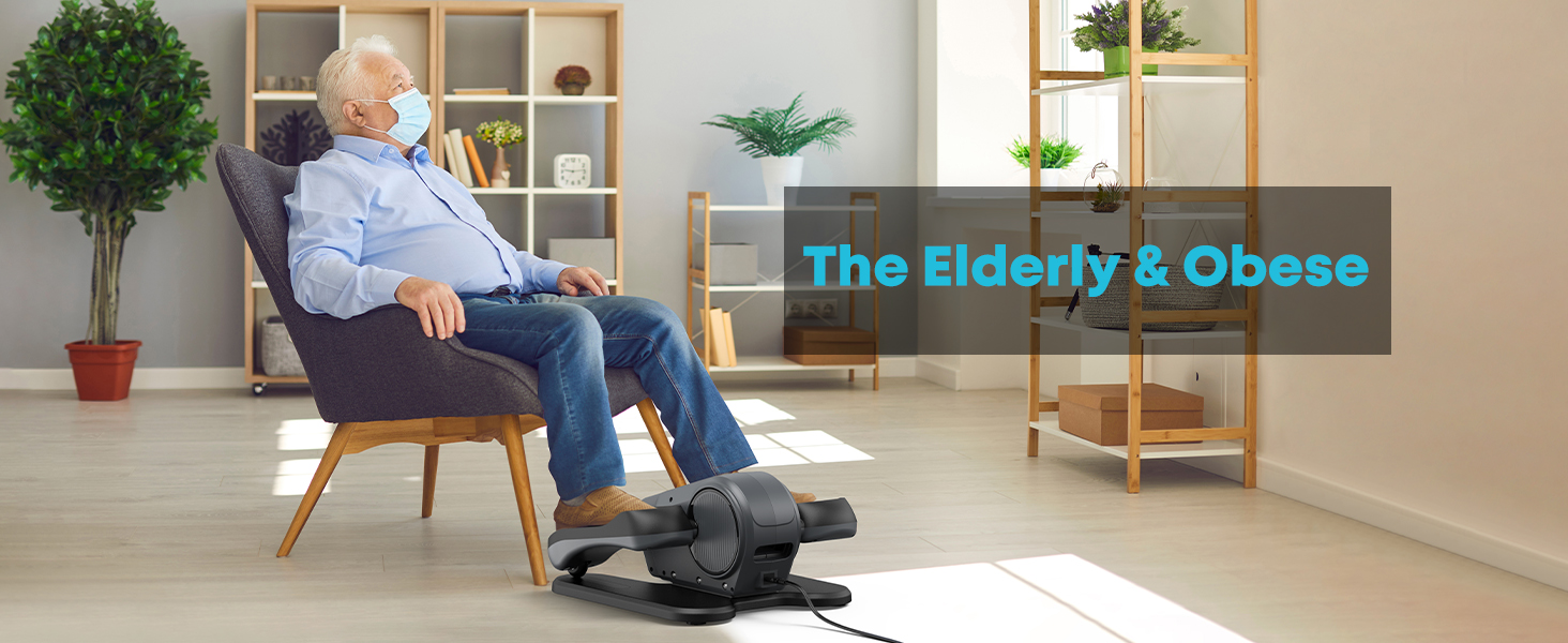 Еліптичний тренажер Gonex під стіл для літніх людей, електричний, з пульт дистанційного керування, 16 рівнів швидкості, ручний та автоматичний режими, сірий