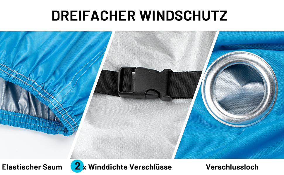 Водонепроникний чохол для мотоцикла Favoto, XXL, 245x105x125 см, чорно-синій