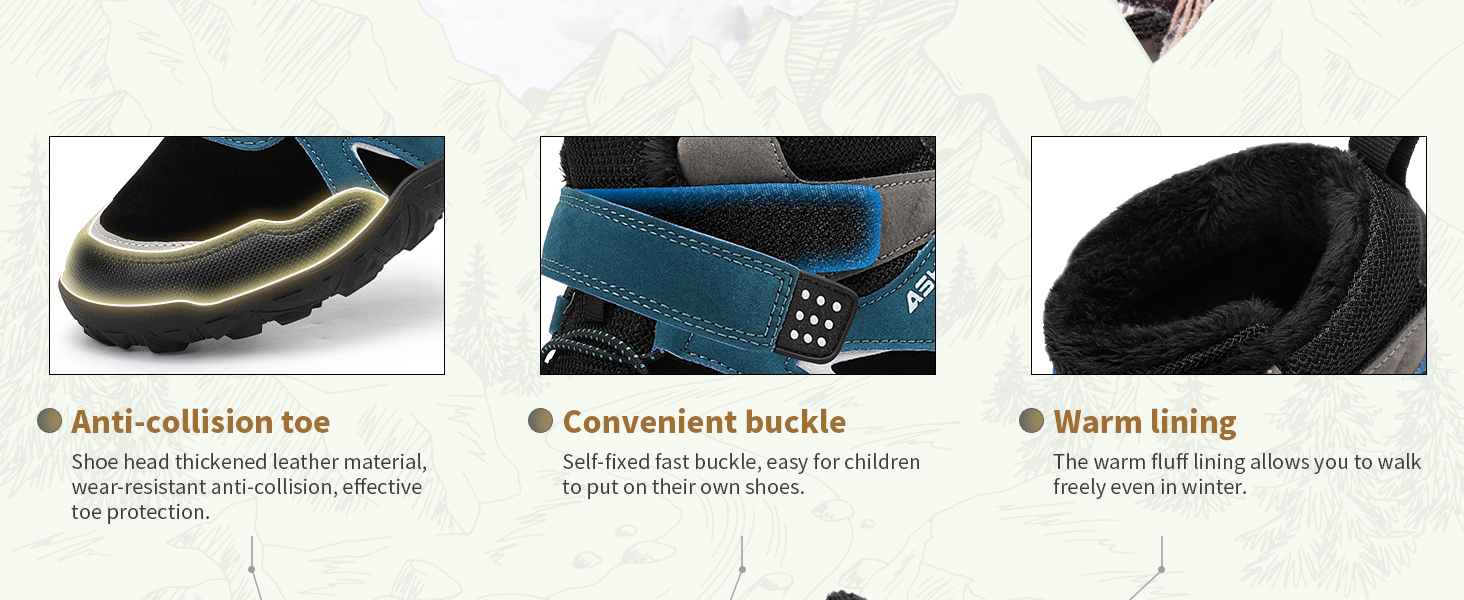 Дитячі зимові чоботи Littleplum для хлопчиків. Зимові шкарпетки-чоботи, теплі, з підкладкою, для снігу, трекінгові. Розмір 39 EU, чорний колір.