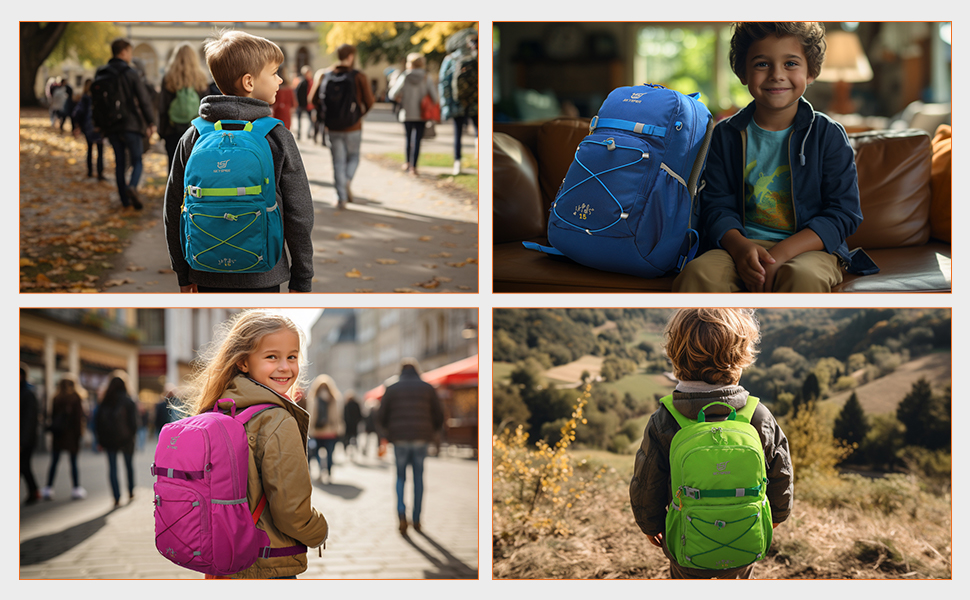 Дитячий рюкзак SKYSPER 15L: зручний туристичний рюкзак для хлопчиків та дівчаток, Outdoor, фіолетовий