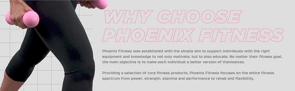 Гантелі Phoenix Fitness неопрени, 1-2 кг, рожеві, для дому, пілатесу