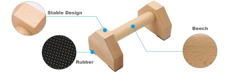 Ручка для віджимань, нековзна стійка Зручні паралетки Дерев'яні рукоятки для віджимання Силові тренування для йоги Кроссфіт Тренування з гімнастики