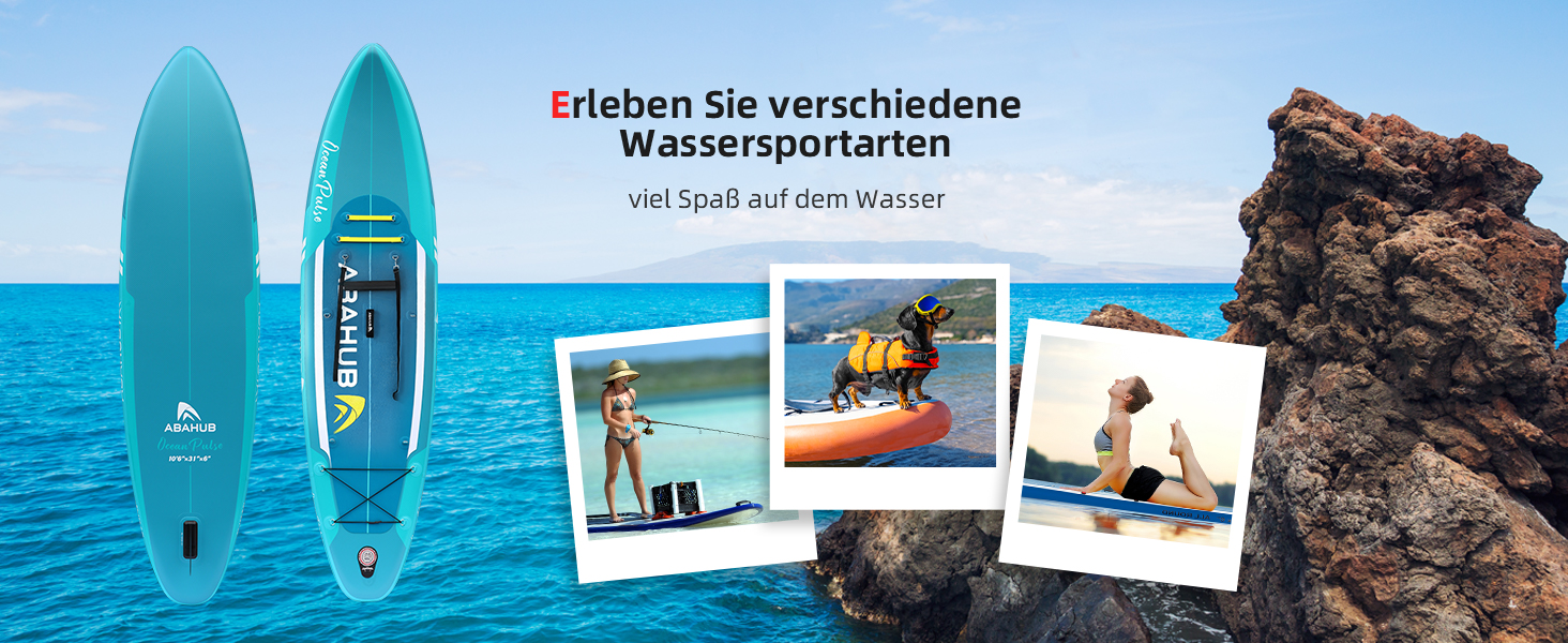 Надувний SUP Борд Abahub 320x78x15см: Комплект для Станд Ап Паддлінг, Каякінг, Риболовля. З регульованим веслом та сидінням.