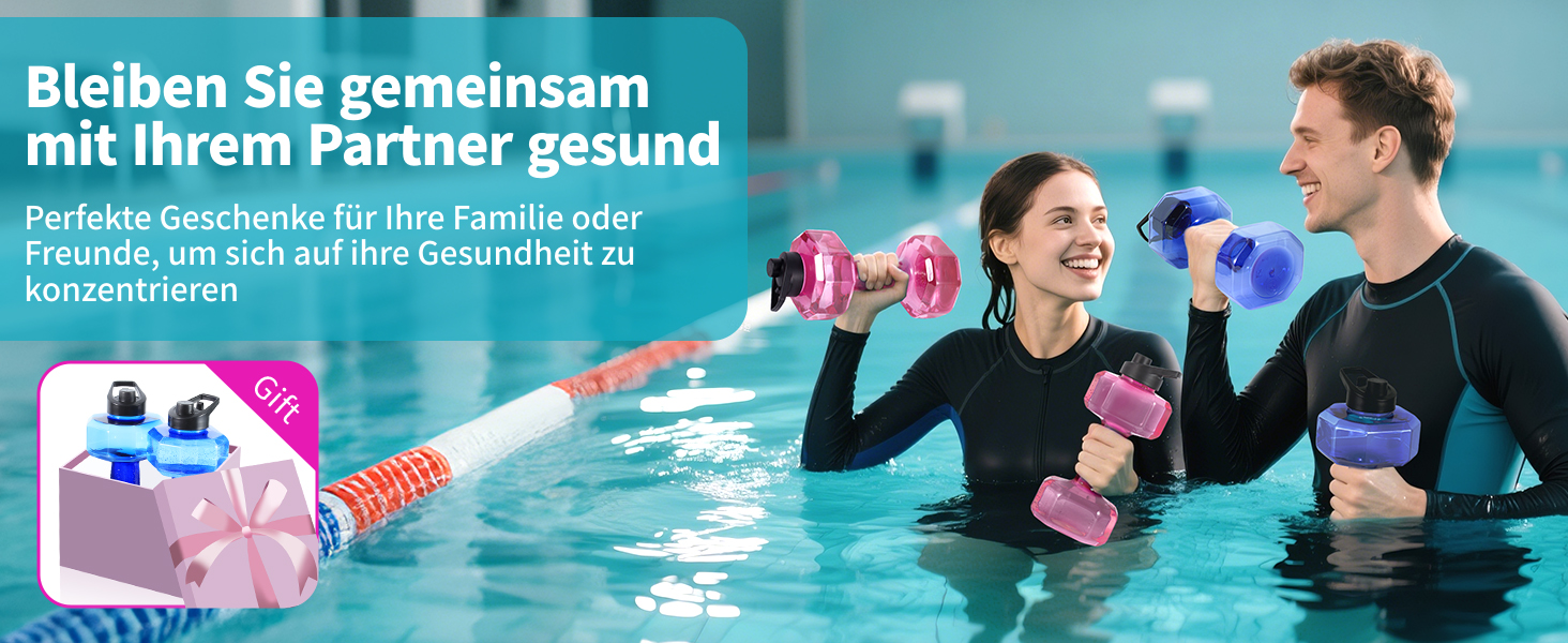 Вага для плавання Fstcrt, PE-вага для басейну, обладнання для аквааеробіки з неслизькою ручкою, для плавання, фітнесу у воді, акватерапії, блакитна