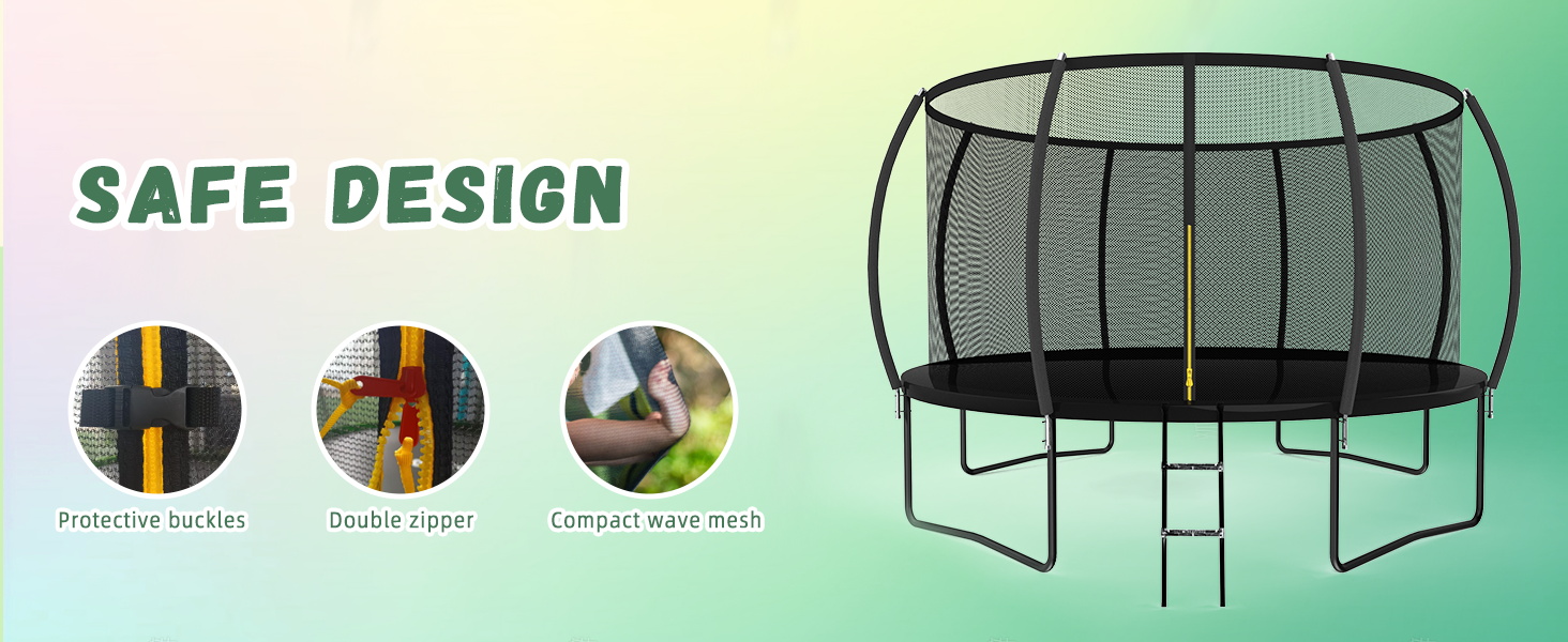 Батут Nattork Outdoor Ø244/370/427 см з сертифікатом GS, сіткою та сходами. Міцний садовий трамплін для дітей та дорослих, до 150 кг