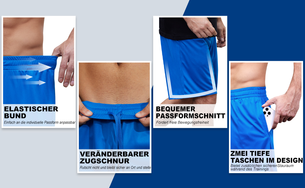 Чоловічі спортивні шорти 3/5er Pack: швидка сушка, дихаючі, для тренувань, бігу, баскетболу, фітнесу (чорний, темно-сірий, темно-синій, світло-сірий)