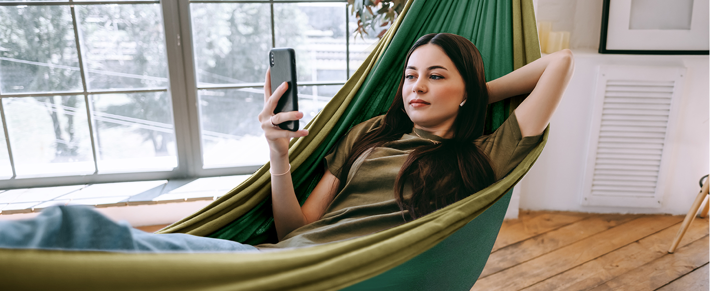 Гімніс Гамак для відпочинку на природі Ultraleicht - легкий туристичний гамак з тросами та карабінами, вантажопідйомність до 300 кг