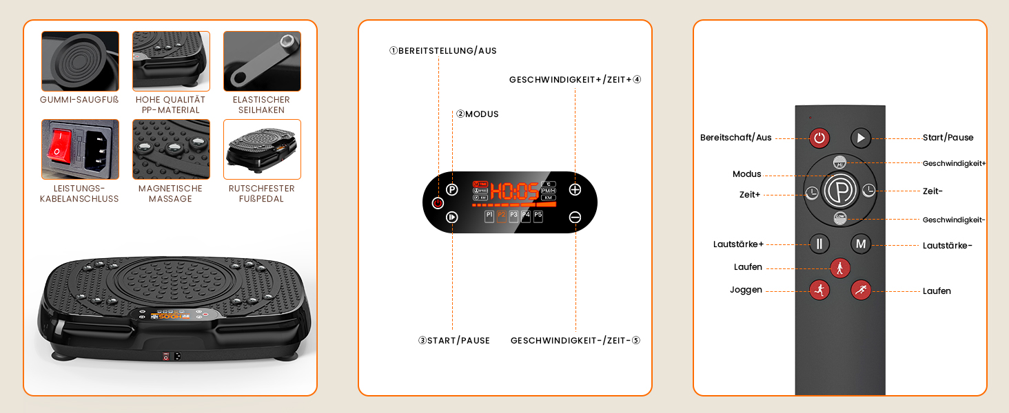 Вібраційна платформа TISSCARE для дому: тренування, схуднення, формування фігури та м'язів. 120 рівнів, 5 режимів, до 180 кг. Чорний колір