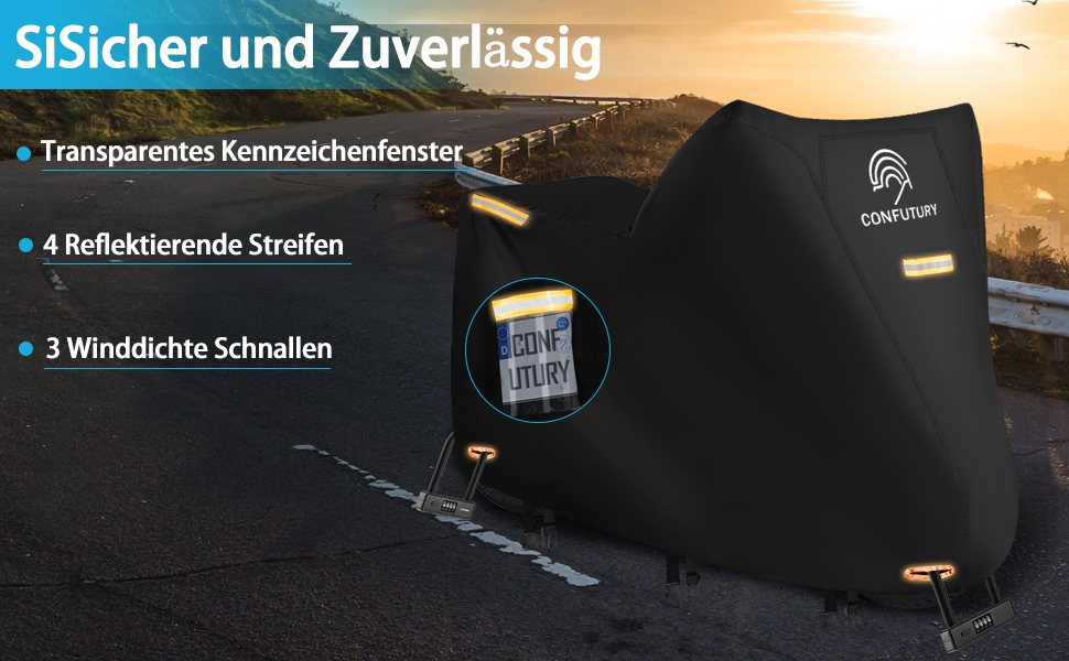 Мотоциклетний гараж Motorrad Garage Winterfest: захист від холоду та вологи, 600D Oxford, для зберігання мотоцикла, з вікном для номерного знаку, водонепроникний, з відбиваючими смугами, для використання на вулиці та в приміщенні (195x95x110 см)