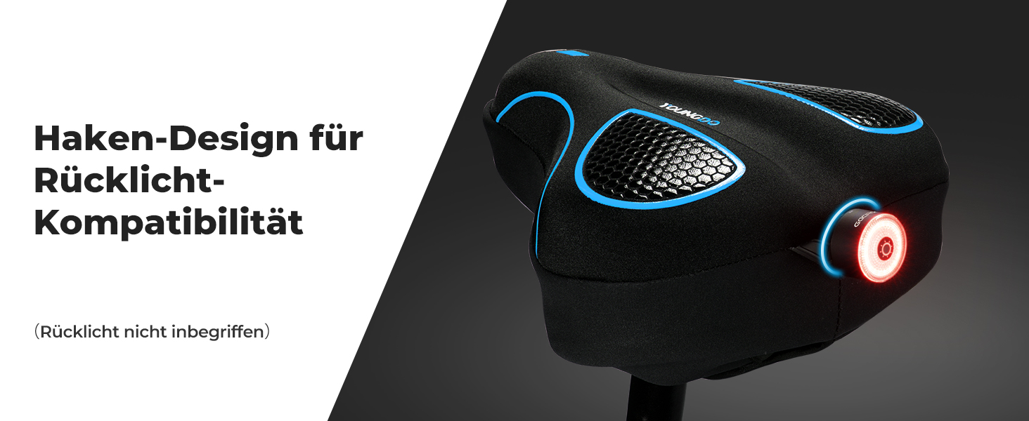 Накидка на сидіння велосипедне, гелеве, ергономічне, з дощем, для жінок та чоловіків (блакитне, широке)