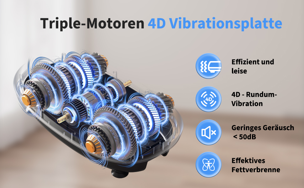 Платформа для вібраційного тренування JOROTO 4D - професійне тренування всього тіла | LED-підсвічування | до 180 кг, тиха та неслизька | для дому