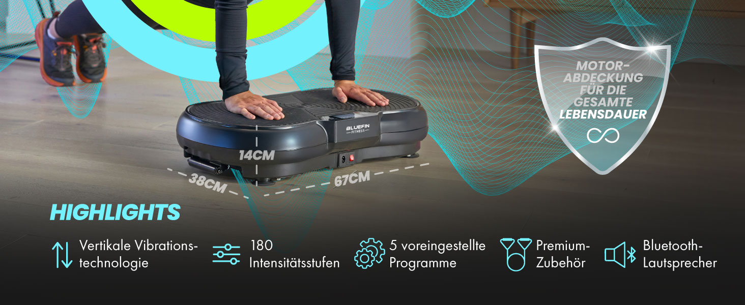 Вібраційна платформа Bluefin Fitness для тренувань всього тіла. Тренажер для дому, Slim, без Bluetooth