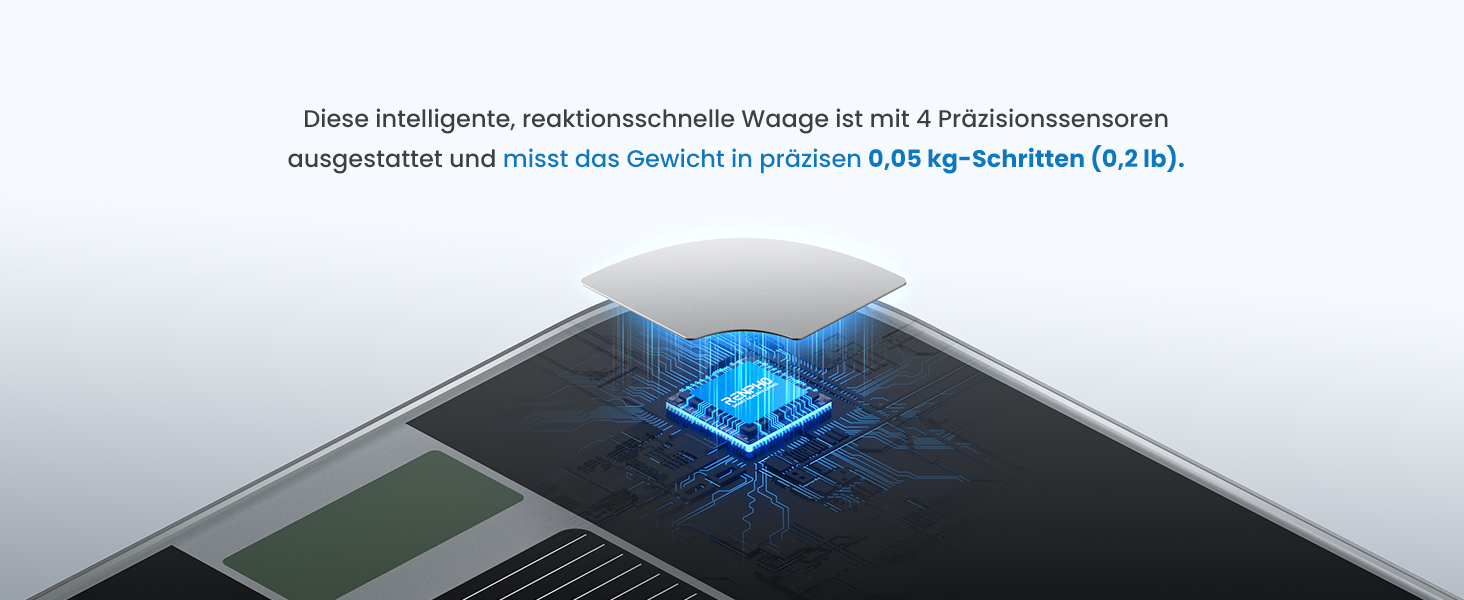 Електрична вага RENPHO з вимірюванням жиру, сонячна, точність 50г, до 180кг, з додатком, чорна