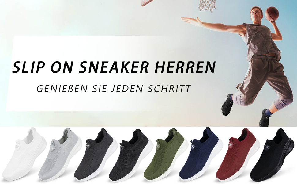 Чоловічі кросівки без шнурівків Slip-on, сірий, розмір 41 EU. Легкі, дихаючі, зручні спортивні кросівки для повсякденного носіння та бігу.