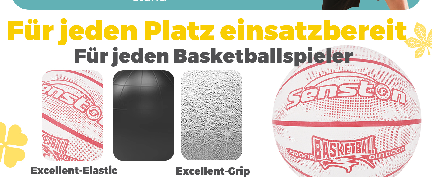 Баскетбольний м'яч Senston, розмір 7, фіолетовий. З набором для накачування. Антиковзаюча поверхня, відмінне зчеплення. Для гри на вулиці.
