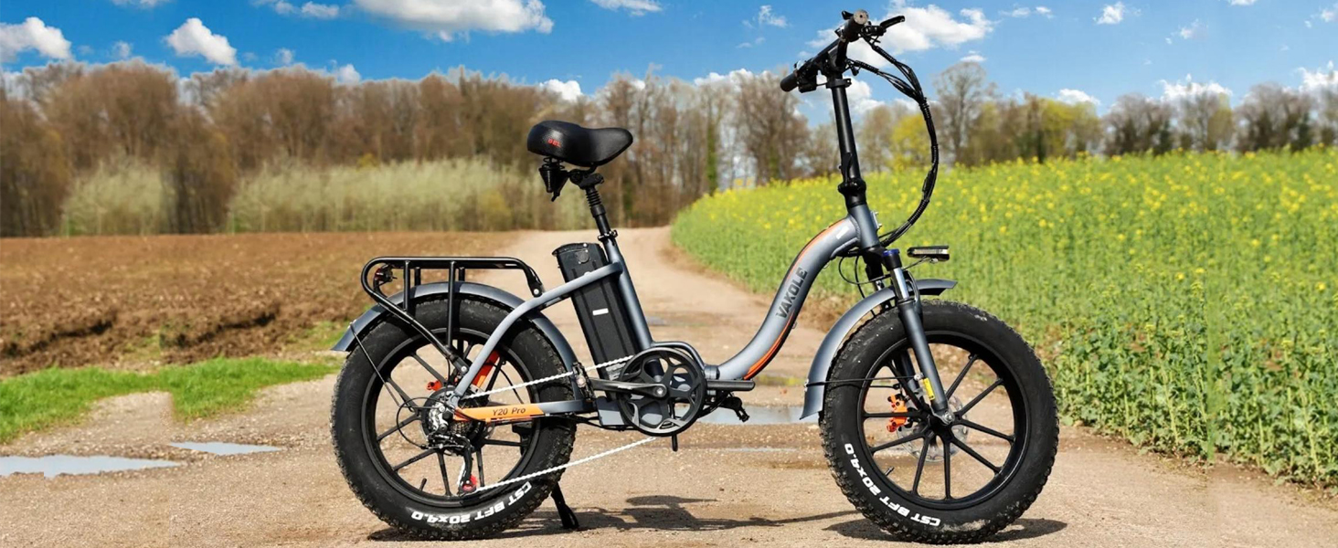 Електровелосипед  VAKOLE E-Bike 960Wh 48V, шина 20x4.0, кошик, додаток