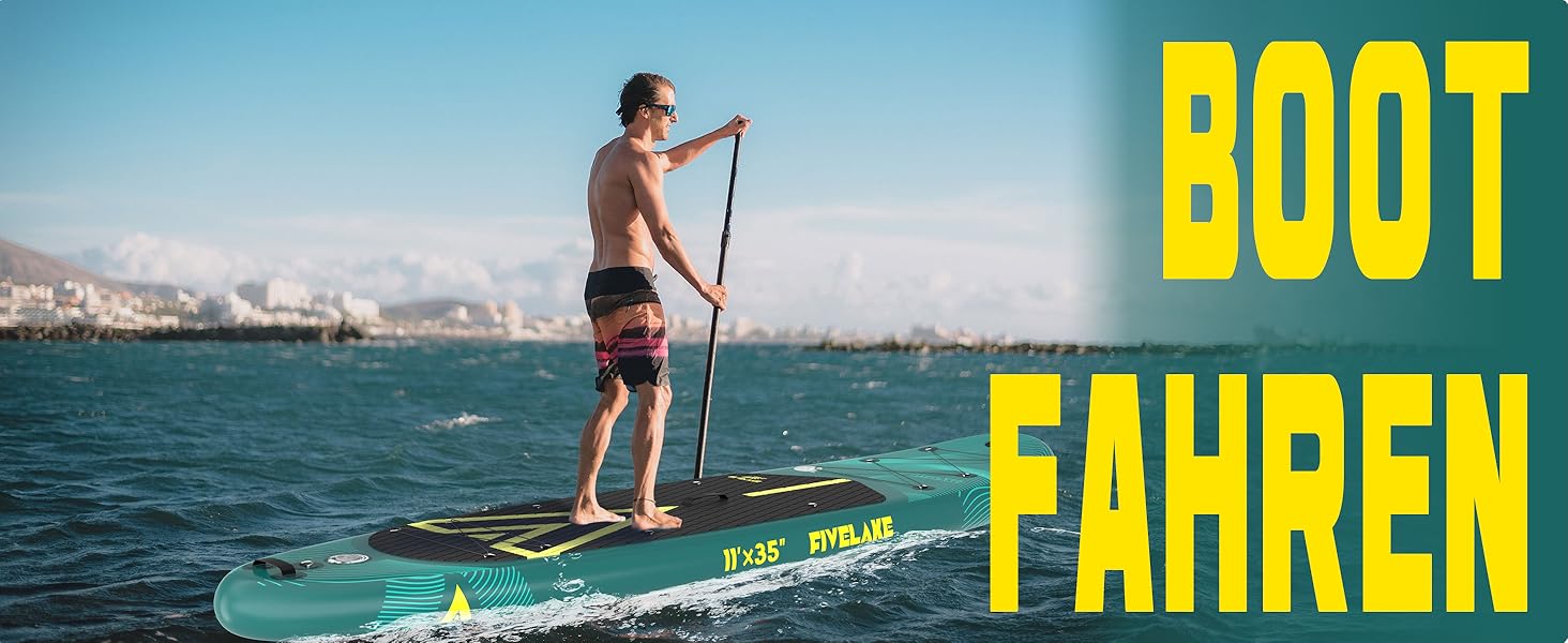 Надувний SUP-борд FIVELAKE для дорослих, 335 см: комплект з аксесуарами (весло, насос, рюкзак, лінія, водонепроникний мішок)