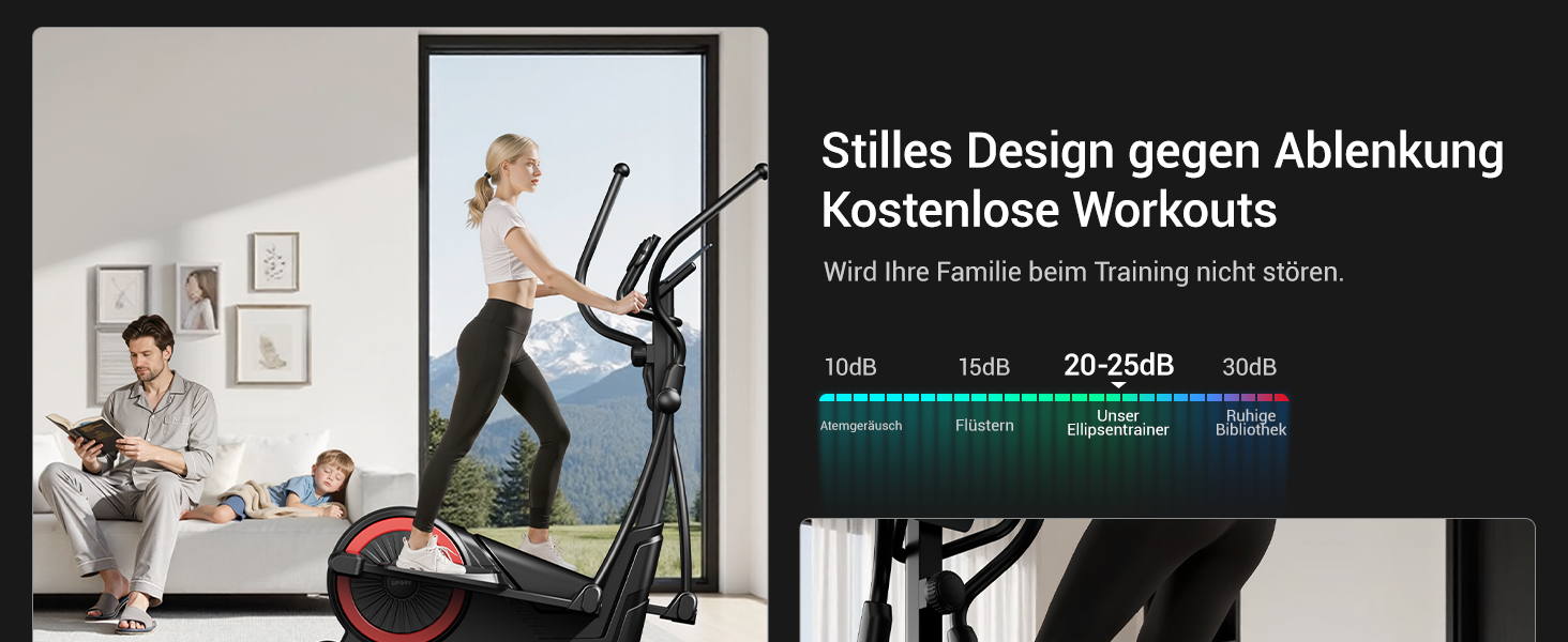 UMAY Еліптичний тренажер для дому з 16 рівнями опору, тихий магнітний еліпс, довжина кроку 40 см, датчики пульсу, LCD-дисплей, максимальне навантаження 159 кг (ET70)