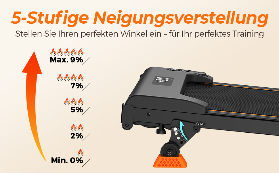 Біговий доріжка Lichico Walking Pad з регулюванням нахилу 9%, Bluetooth, LED дисплей, 2.5HP для дому та офісу