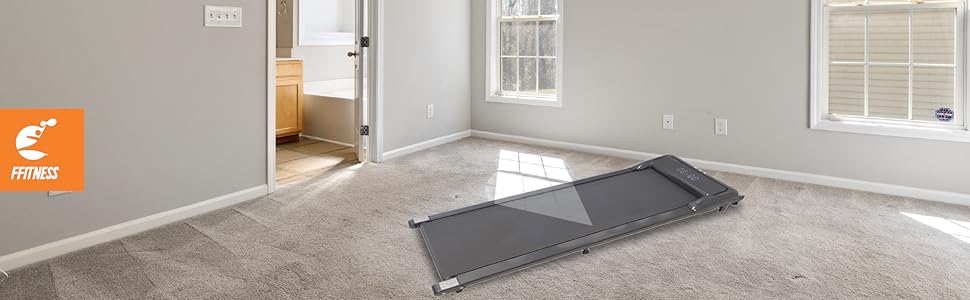 Електрична бігова доріжка FFitness FLTP638A для ходьби та бігу, домашня, офісна, чорна, з пультом і дисплеєм, для схуднення та зміцнення м'язів ніг, проти целюліту