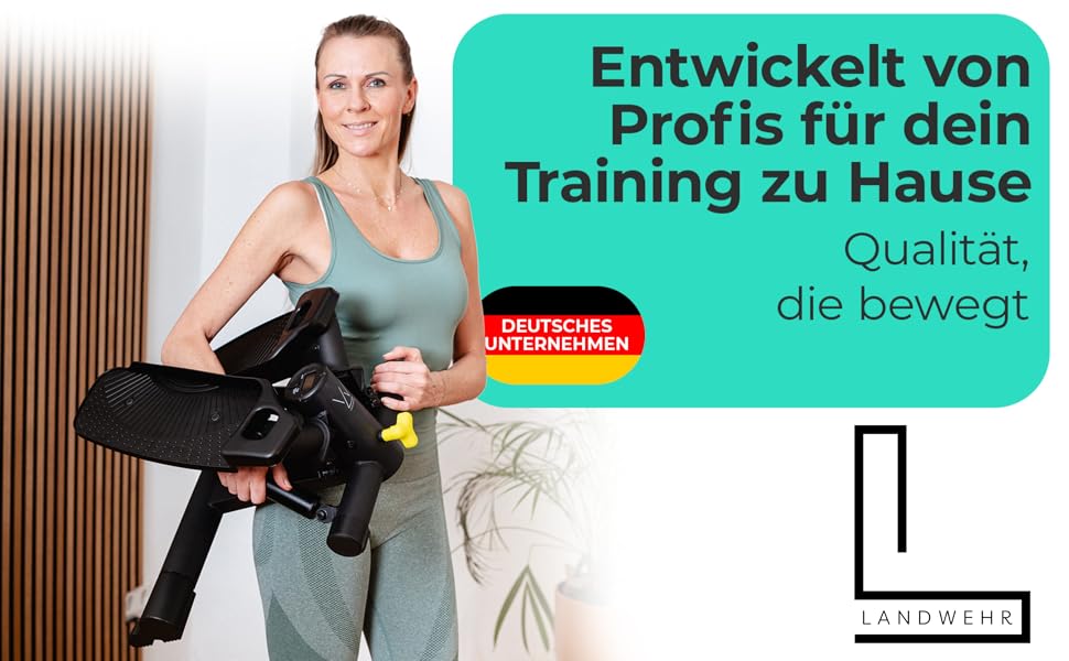 Сходи LANDWEHR для дому: фітнес-степер, до 180 кг, сталева конструкція, чорний колір. Рекомендовано тренерами!