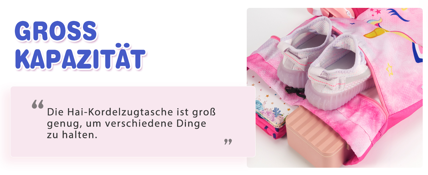 Спортивна сумка WAWSAM для гімнастики з шнурком, 38 x 45 см. Дитяча водонепроникна сумка для плавання, пляжу, покупок (Єдиноріг A002)