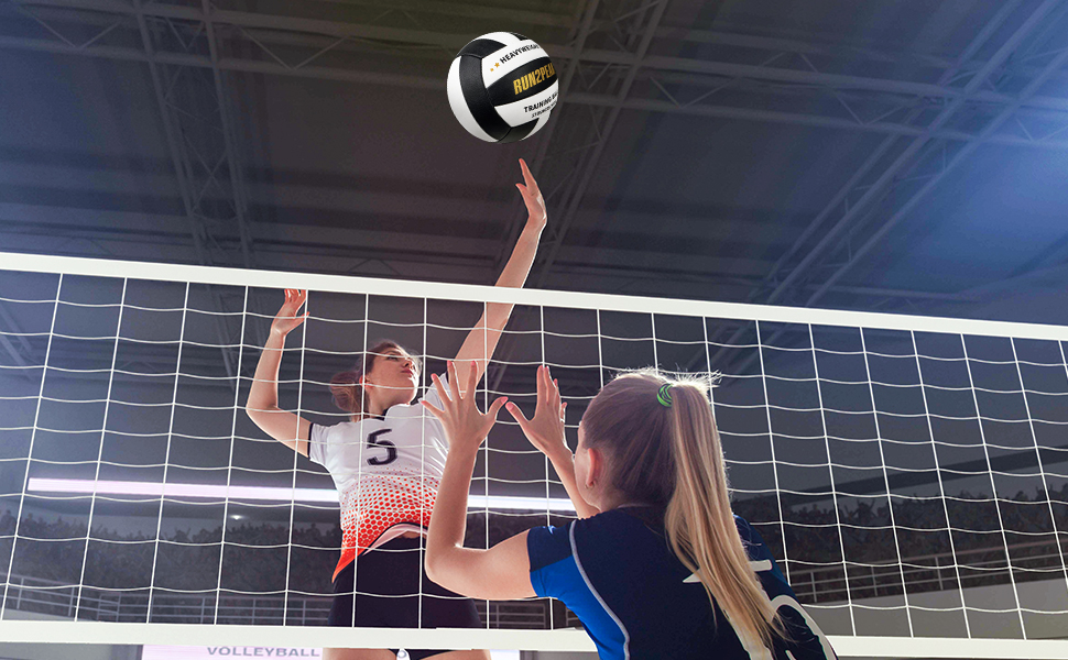 Волейбольний м'яч RUN2PEAK 0,5 кг для тренувань, розмір 5, важкий, для сеттерів, чорний/білий/золотий