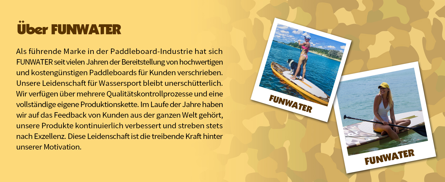 Надувний сапборд FunWater 11'10'6: Комплект для веслування, насос, сидіння, весло. Для дорослих, будь-якого рівня. Кольори: ADLER-SCHWARZ&GRAU, CAMO-GELB