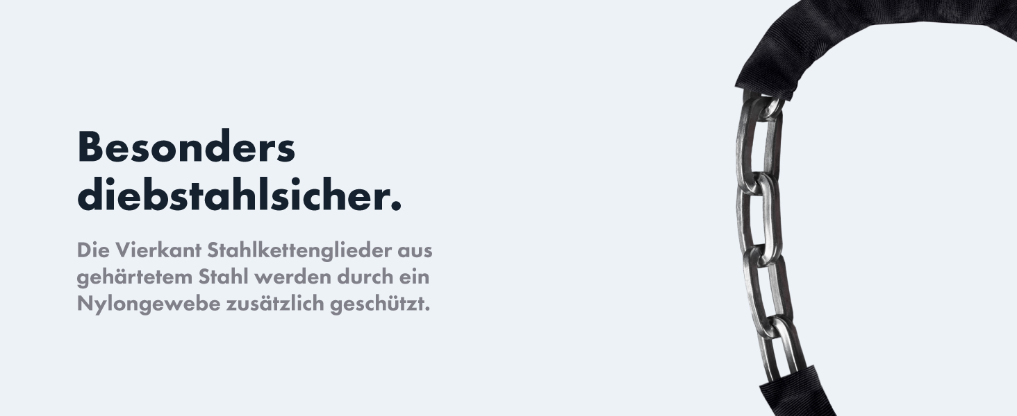 Замок для велосипеда AARON Lock One: стале ланцюгове замкнення з 5-значним кодом, висока безпека, для електровелосипеда, гірського, трекінгового, туристичного та шосе́йного велосипеда, чорний