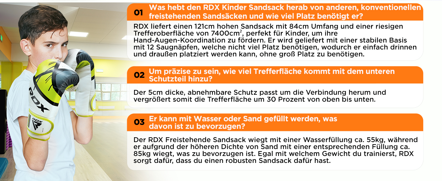 Дитячий боксерський мішок RDX 4ft з підставкою, рукавички для тренувань, MMA, кікбоксинг, бокс, рукопашний бій, муай-тай, сірий