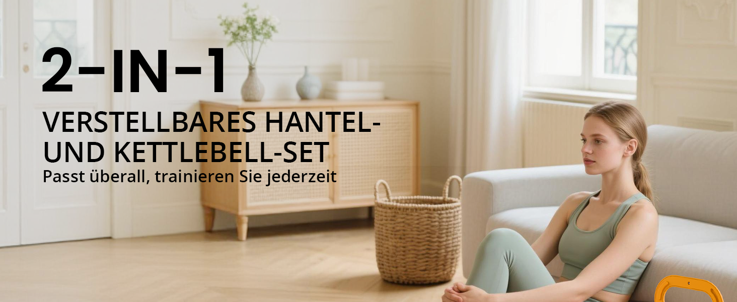 Регульований гантельний набір 2-в-1 для жінок – 4 рівні ваги (1-5.5 кг) – обладнання для фітнесу вдома, зелені гантелі (оранжевий)