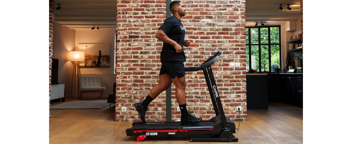 Електрична бігова доріжка Care Fitness CT-5588-2, складна, з нахилом, 16 км/год, 12 програм, сумісна з Kinomap